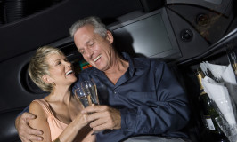 special occasion limo being enjoyed by anniversay couple